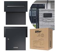Boîte aux lettres encastrable Sillar anthracite double face acier galvanisé