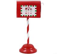 Boîte Aux Lettres Fer Peint Rayures Festives Noël | Fer pour robuste, peinture haute température, résistant à l'usure, design rayé , esprit festif