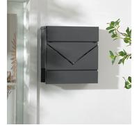 Boîte aux lettres - HOMCOM - Gris anthracite - Acier galvanisé - Couvercle protégeant la serrure