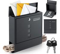 Humberg Boîte aux Lettres - Acier - Résistant aux intempéries - Verrouillable - Journal - 34 x 30,5 x 10 cm - Anthracite
