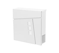 Boîte aux lettres HWC-B29, boîte aux lettres murale, casier à journaux, revêtu par poudre ~ blanc