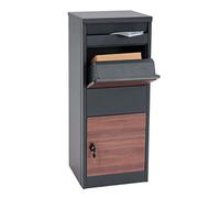 Boîte aux lettres HWC-G80 taille L galvanisé anthracite imitation bois foncé