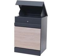 Boîte aux lettres HWC-K41 métal galvanisé anthracite aspect bois