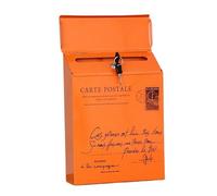 Boîte aux Lettres Iron Mailbox Retro Email Box Magazines Holder Wall Hanging Decorations Post Letterbox Outdoor pour l'extérieur(Orange Type 2)