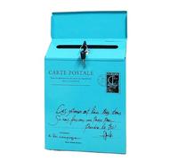 Boite Aux Lettres Iron Mailbox Retro Email Box Magazines Holder Wall Hanging Decorations Post Letterbox Outdoor(Blue Type 2)