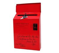 Boite Aux Lettres Iron Mailbox Retro Email Box Magazines Holder Wall Hanging Decorations Post Letterbox Outdoor(Red Type 2)
