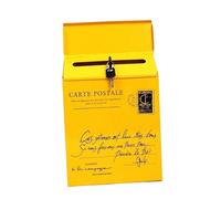 Boite Aux Lettres Iron Mailbox Retro Email Box Magazines Holder Wall Hanging Decorations Post Letterbox Outdoor(Yellow Type 2)
