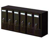 Boîte aux lettres modèle cube 6 places aluminium 620x175x300 trimec copropriété