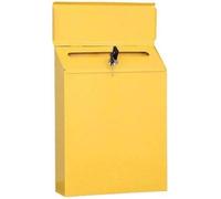 Boîte Aux Lettres Moderne Livraison Boîte Aux Lettres en Métal Boîte Aux Lettres Verrouillage Mural Commentaire Boîte De Dépôt Paiements Titulaire Boîte Postale Cou, Yellow, 30cm