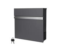 Boîte aux Lettres Murale - 37x11x36,5 cm - avec Compartiment à Journaux et 2