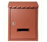 BoîTe Aux Lettres Murale avec FenêTre Visible 21×7×30cm, en Acier Galvanisé RéSistant à la Rouille, pour Maisons Rurales(Rust Red)