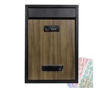 Boîte aux lettres murale avec serrure à combinaison, design en acier de grande capacité pour un rangement sécurisé du courrier en plein air