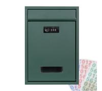 Boîte aux lettres murale avec serrure à combinaison, design en acier de grande capacité pour un rangement sécurisé du courrier en plein air