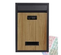 Boîte aux lettres murale avec serrure à combinaison, design en acier de grande capacité pour un rangement sécurisé du courrier en plein air