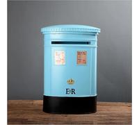 Boîte Aux Lettres Murale, Boîte Aux Lettres Rustique en Fer Forgé Fabriquée à La Main, Style Vintage, Décorative, Style Britannique, Boîte Aux Lettres en Métal Durable, Blue