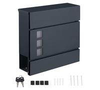 Boîte aux Lettres Murale, boîtes aux Lettres de Grande capacité résistantes à la Rouille for l'extérieur, boîte aux Lettres verrouillable Murale, boîte aux Lettres en métal résistante(F)