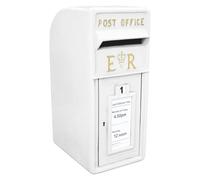 Boîte aux Lettres Murale Décorative en Fonte Blanc Pour Fêtes Évènements Mariage Réplique Authentique Verrouillable Style Classique Vintage Anglais Carte Amovible [Clés INCLUS]