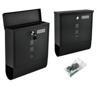 Boîte Aux Lettres Murale En Acier Boîte À Courrier Extérieure Avec Clé Noire