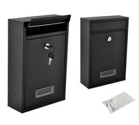 Boîte Aux Lettres Murale En Acier Boîte À Courrier Extérieure Avec Clé Noire