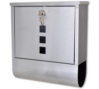 Boîte aux lettres murale en acier inoxydable avec porte-journal et 2 clés vidaXL