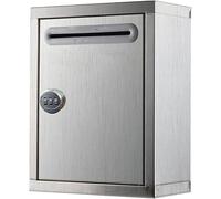 Boîte aux lettres murale en acier inoxydable avec serrure à combinaison, grande capacité, 27 x 21 x 11 cm (27 x 21 x 11 cm)