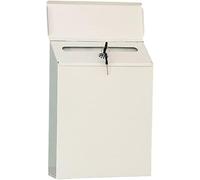 Boîte aux lettres murale en métal avec serrure à clé - Fixation murale - Boîte aux lettres sécurisée à suspendre - Beige