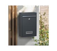 Boîte aux lettres murale galvanisée avec serrure - Réduction du bruit et connexion des fils - Gris - 32 x 22 x 8 cm - Pour un usage domestique