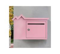 Boîte aux Lettres Murale galvanisée, avec système d'évacuation d'eau, Serrure sécurisée, Pratique et décorative, idéale pour l'extérieur (Maison, Bureau, Appartement, Commerce) (Rose).