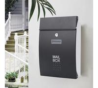 boîte aux Lettres Murale, Matériau en tôle galvanisée, Coupe-Vent et imperméable, Grande capacité, adapté à Une Utilisation intérieure extérieure(Black)