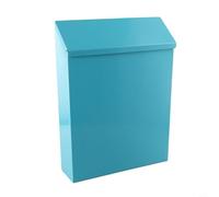 Boîte aux lettres murale verrouillable avec 2 clés, construction en fer rustique qui améliore l'extérieur de la maison avec rangement sécurisé du courrier (bleu)