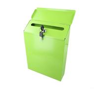 Boîte aux lettres murale verrouillable avec 2 clés pour un rangement sécurisé du courrier et une décoration murale rustique, convient pour la maison, le bureau ou la communauté (vert)
