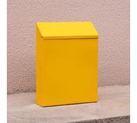 Boîte aux lettres murale verrouillable avec couvercle et 2 clés, résistante aux intempéries, pour extérieur et porche (jaune)