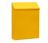 Boîte aux lettres murale verrouillable avec serrure et 2 clés, construction en fer, 29 x 22 x 6 cm (jaune)