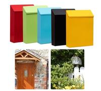 Boîte aux lettres murale verrouillable en fer avec 2 clés pour maison, bureau, jardin, boîte à suggestions décorative rustique en plusieurs couleurs