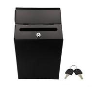 Boîte aux lettres murale verrouillable en fer rustique avec 2 clés pour un rangement sécurisé du courrier et une utilisation décorative dans les maisons ou les bureaux (Noir)