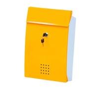Boîte aux lettres murale verrouillable en métal pour portail extérieur maison appartement blanc jaune