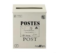 Boîte aux lettres murale vintage associant parfaitement fonctionnalité et éléments décoratifs charmants (blanc)