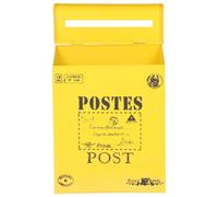 Boîte aux Lettres Murale Vintage en Fer, Jaune, Décorative