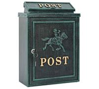Boîte aux lettres murale vintage - vidaXL - Vert - Aluminium coulé - 29x13x41 cm - Imperméable - Anti-rouille