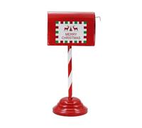 Boîte aux Lettres Noël du Père Noël Pièce Centrale Rétro en Métal avec Base
