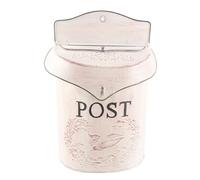 Boite Aux Lettres Normalisée à Lettre Vintage Métallique, Grande Capacité, Résistante à l'eau, Façade avec Motif Oiseau, Porte Boîte Noire à Suspendre - Design Classique,