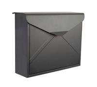 Perel Boîte aux lettres Verona - Acier noir mat - 115 x 380 x 290 mm - Murale