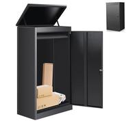 Boîte aux lettres pour l'extérieur, boîte à colis avec serrure à combinaison, acier inoxydable revêtu par pulvérisation, avec fonction étanche et antivol (53 x 42 x 127 cm)