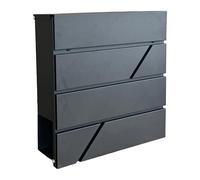 Boîte aux Lettres Relaxdays avec Compartiment à journaux, 37 x 37 x 11 cm, DIN C4, étanche, 4 clés, Plusieurs Couleurs