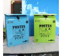 Boîte aux lettres rétro en fer verrouillable avec clés pour extérieur, jardin, décoration d'intérieur, rangement pour lettres, journaux