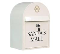 Boite aux Lettres Robustes pour Extérieur, Grande Boîte aux Lettres Murale avec Serrure, Boîte de Collecte Décorative en Métal, 30 x 20 x 40cm(White)