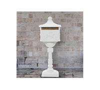 vidaXL Boîte aux Lettres sur Pied Aluminium Vintage Antirouille Blanc Maison