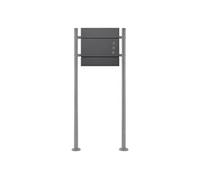 Boîte aux Lettres sur Pied, Anthracite, 37x11x36,5 cm, en Acier Inoxydable, Moderne, Mailbox avec Compartiment à Journaux, 2 Clés, Support Argent