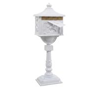 Boîte aux Lettres sur Pied Relaxdays, Style Antique Britannique, Blanche