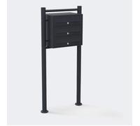 BOITE AUX LETTRES SUR PIEDS ANTHRACITE POUR 3 APPARTEMENTS